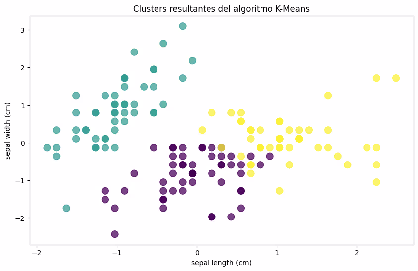 Gráfica de clusters resultantes con K-Means