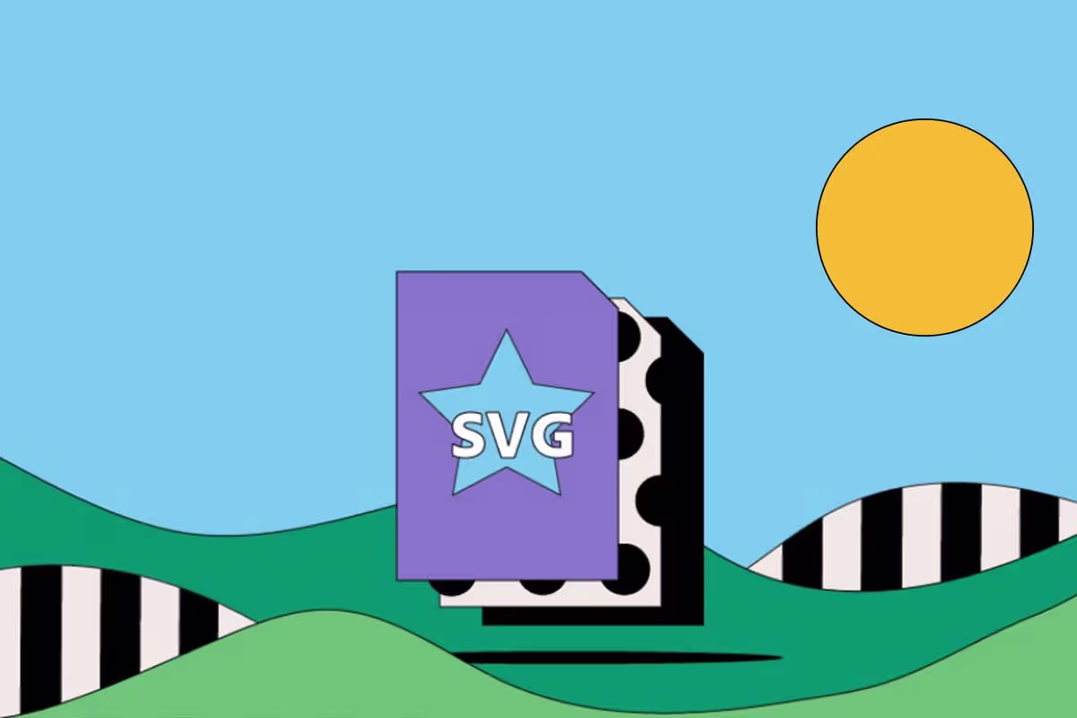 Composición visual sobre gráficos SVG, vectores y animación web