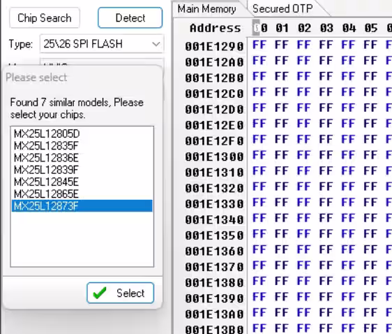 Software CH341A detectando o configurando el chip EEPROM